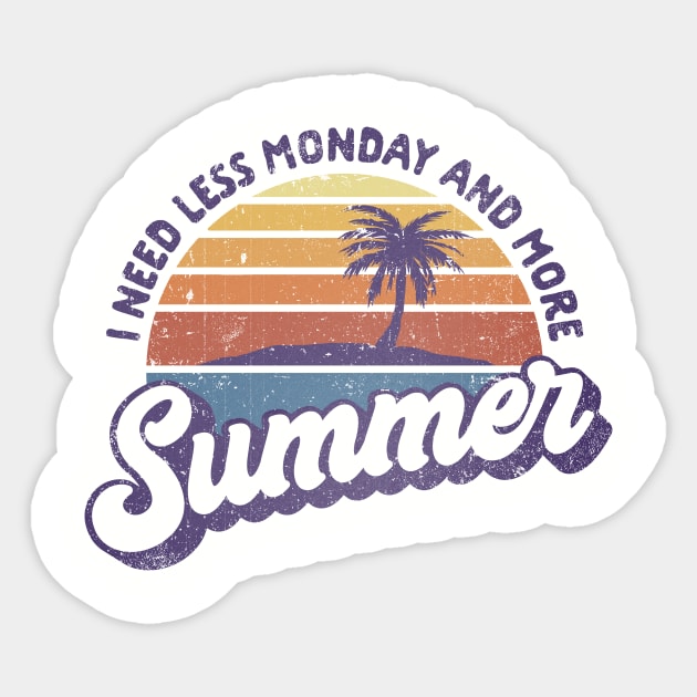 Less Monday, More Summer Sticker by kg07_shirts